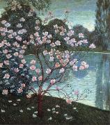 wilhelm list magnolia oil painting on canvas